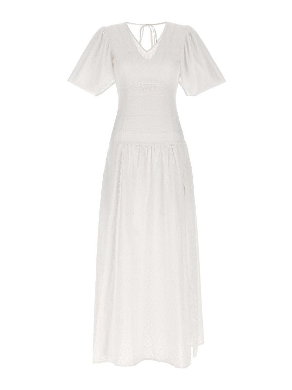 LE TWINS: Knielange Kleider - Knielanges Kleid - Weiß