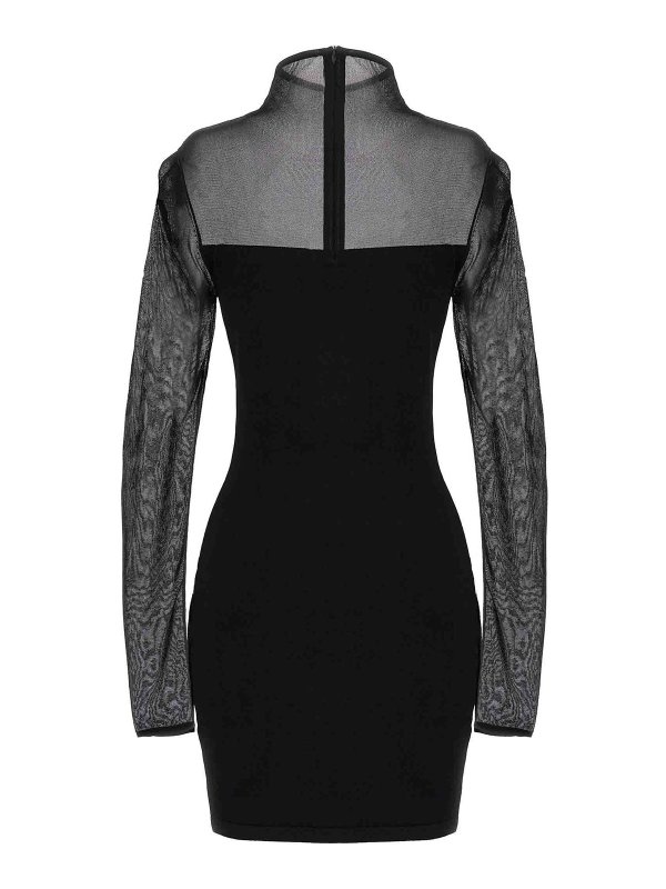 NENSI DOJAKA: short dresses online - Fitted Semisheer Dress