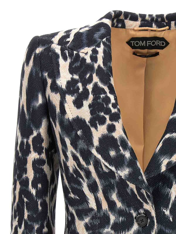The Best Shops TOM FORD: blazers - Animal Print Single-Breasted Blazer