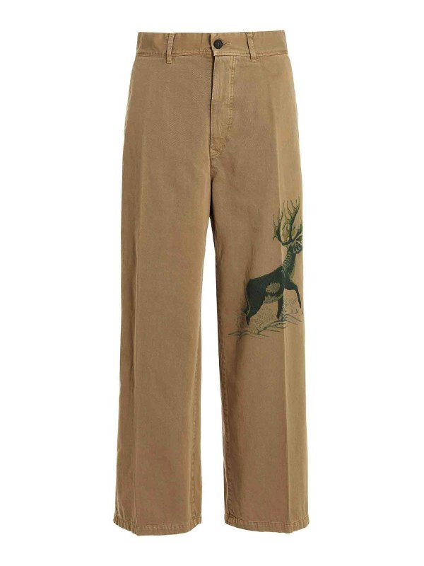 INCOTEX RED: casual trousers - Printed Cotton Trousers