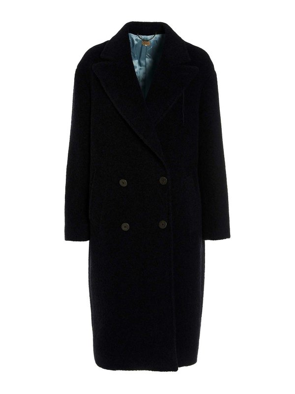 MAURIZIO MIRI: knee length coats - Double-Breasted Coat