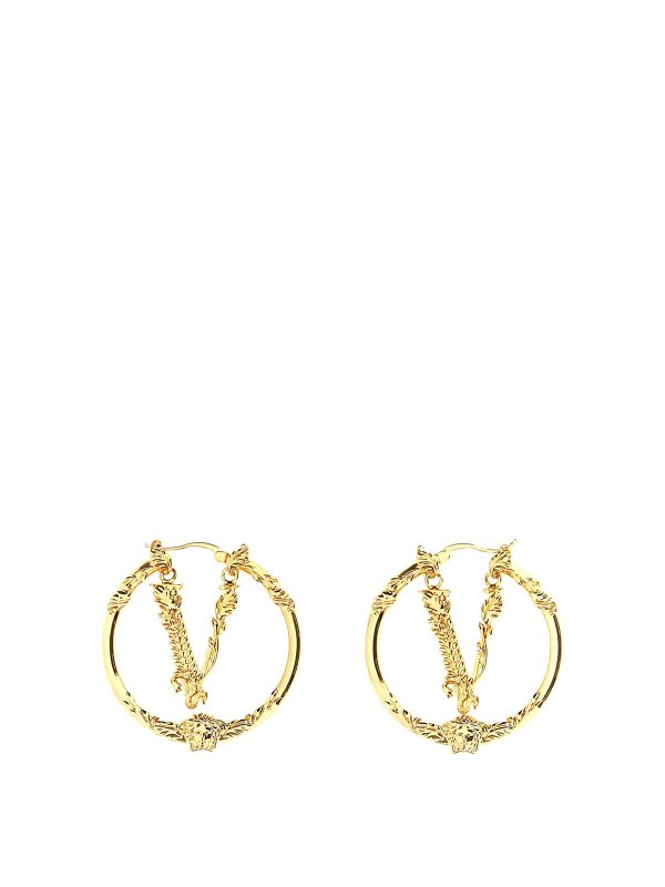 VERSACE: Earrings - V Earrings