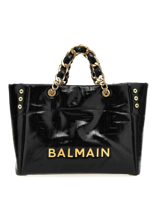Balmain: Sacs à main - Sac Cabas - Noir