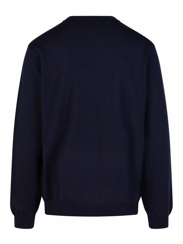 A.P.C.: crew necks online - Matt Navy Wool Sweater