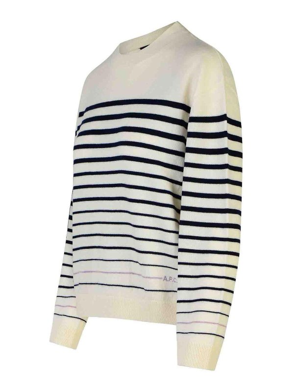 The Best Shops A.P.C.: Strickpullover mit Rundhalsausschnitt - Rundhalspullover - Creme