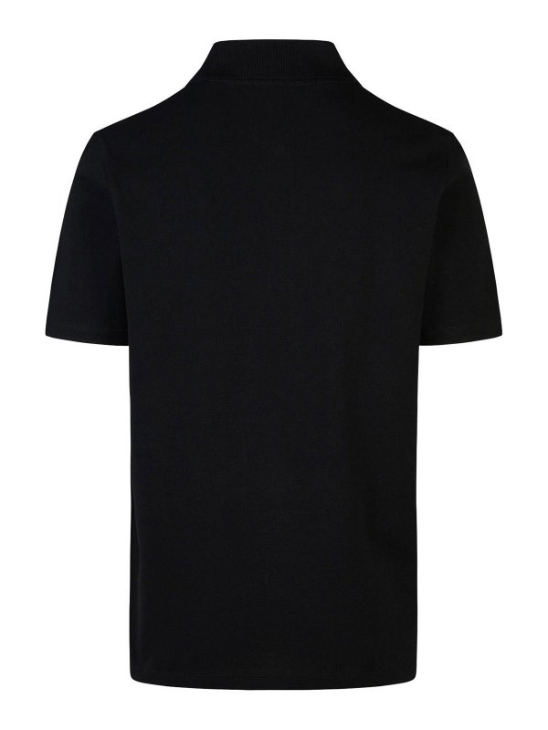 Balmain: polo shirts online - Signature Black Cotton Polo Shirt