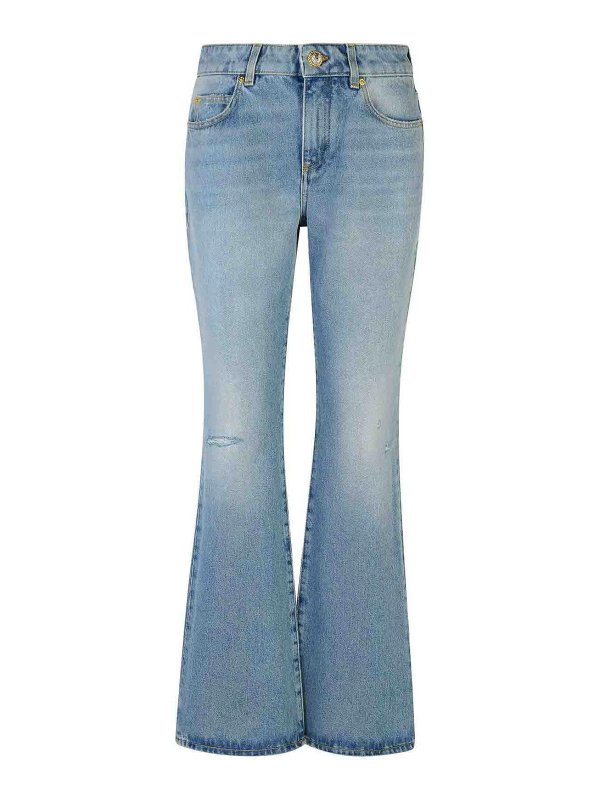 Balmain: bootcut jeans - Light Blue Cotton Jeans