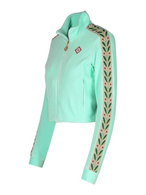 The Best Shops CASABLANCA: Sweatshirts & Sweaters - Track Laurel Cotton Blend Sweatshirt