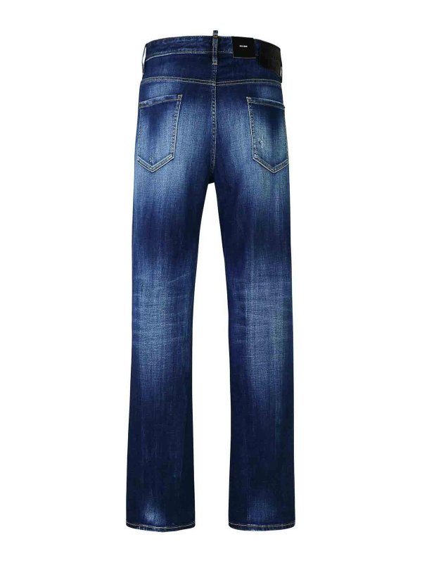 DSQUARED2: bootcut jeans online - 642 Blue Cotton Denim Jeans