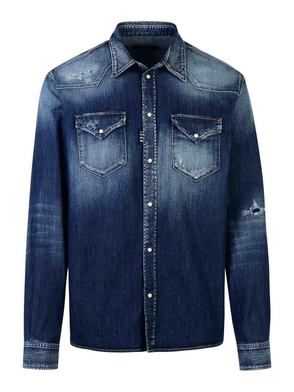 DSQUARED2: shirts - Blue Cotton Shirt