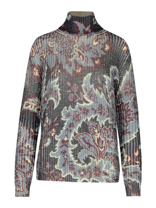 ETRO: Turtlenecks & Polo necks - Multicolor Wool Turtleneck Sweater