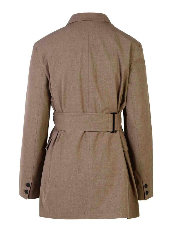 GANNI: blazers online - Shiitake Viscose Blend Blazer