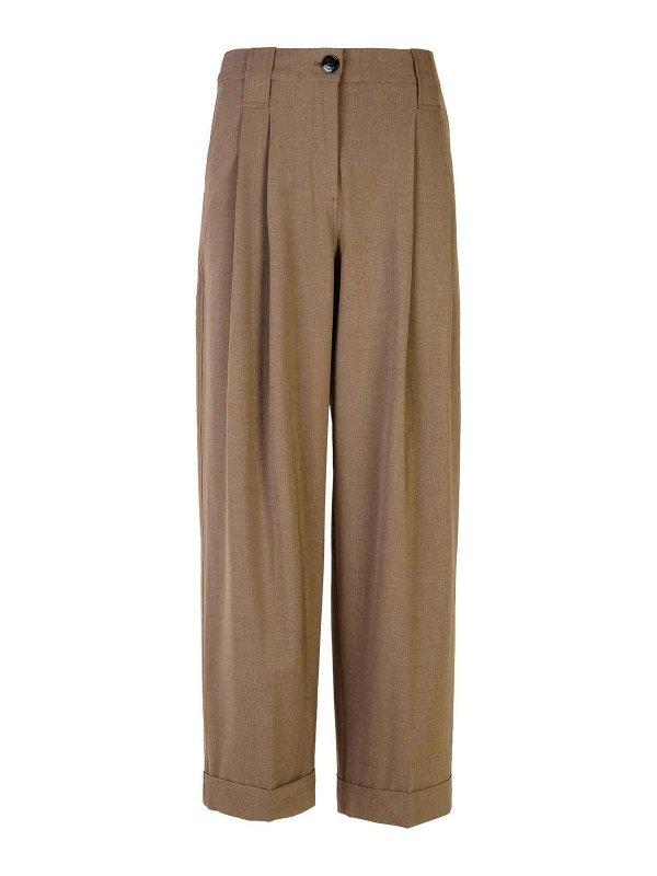 GANNI: テーラードトラウザー - テーラードパンツ - ブラウン