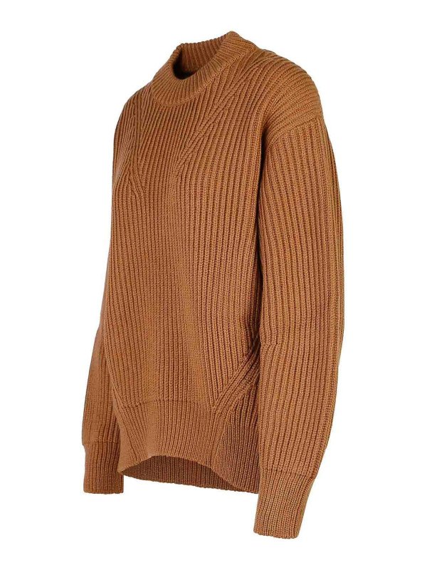 The Best Shops JIL SANDER: crew necks - Brown Wool Sweater