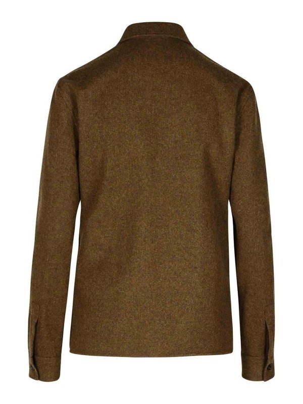 JIL SANDER: shirts online - Brown Wool Shirt