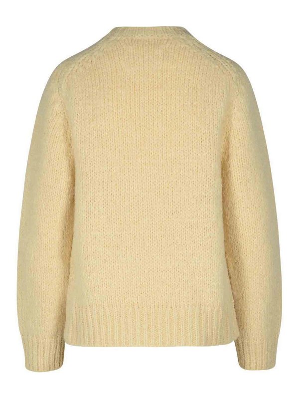 JIL SANDER: Strickpullover mit Rundhalsausschnitt online - Rundhalspullover - Creme