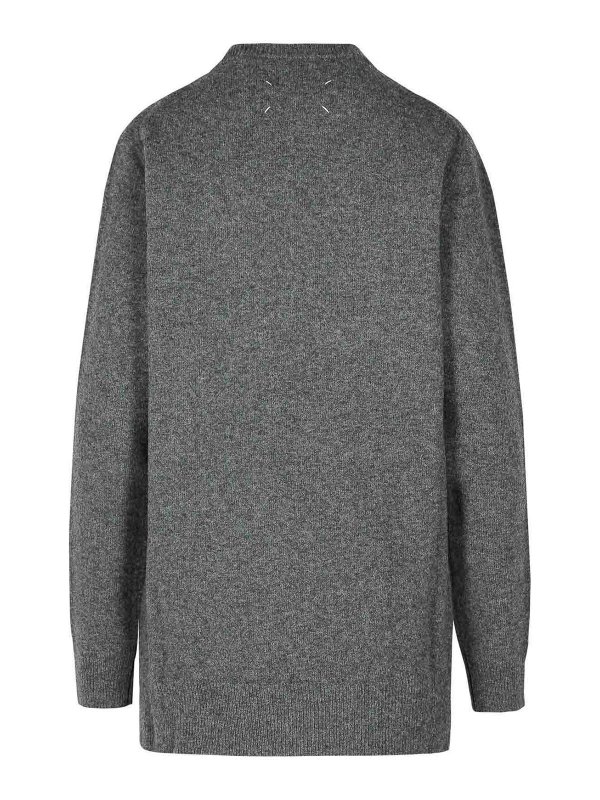 Maison Margiela: Suéteres con cuello pico online - Suéter Cuello Redondo - Gris