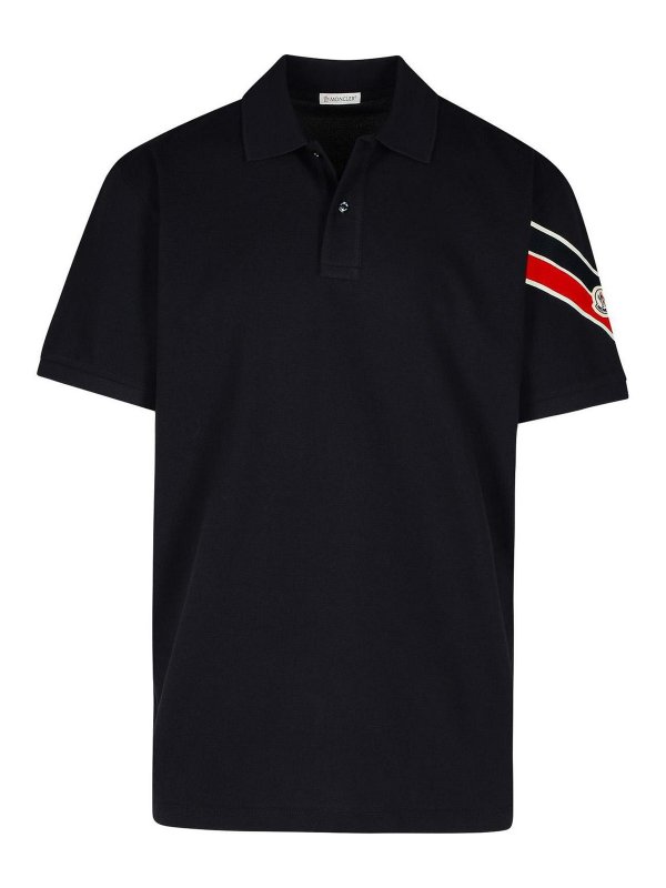 MONCLER: polo shirts - Navy Cotton Polo Shirt