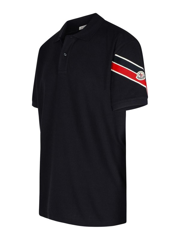 The Best Shops MONCLER: polo shirts - Navy Cotton Polo Shirt