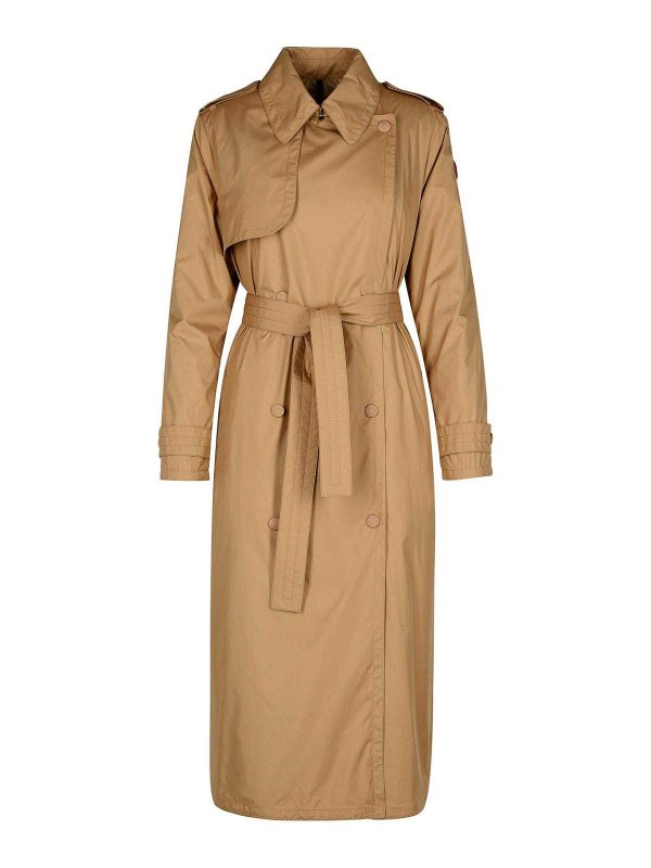 MONCLER: trench coats - Barbetane Beige Polyester Trench Coat