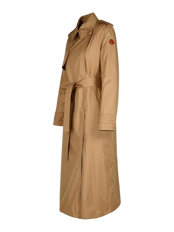 The Best Shops MONCLER: trench coats - Barbetane Beige Polyester Trench Coat