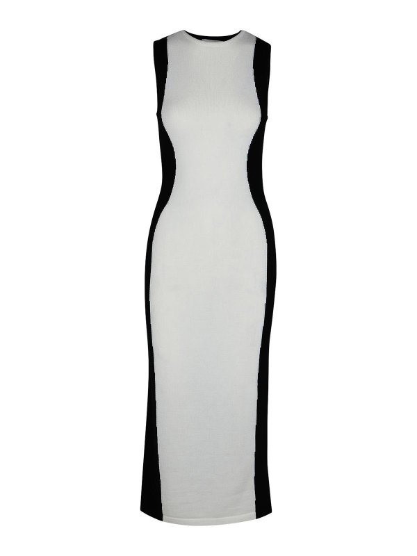 MOSCHINO: abiti lunghi - Vestito  Bianco In Lana Vergine