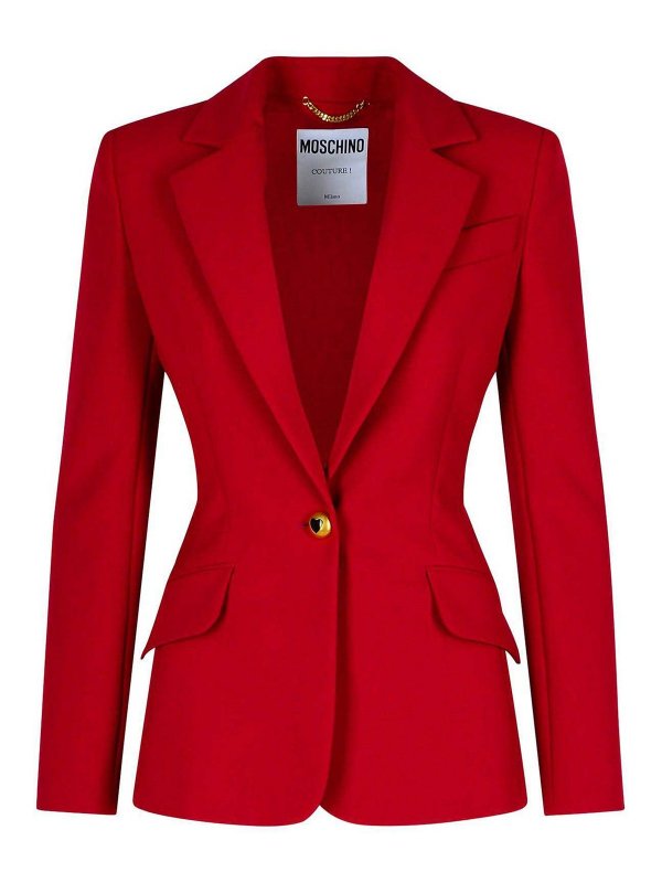 MOSCHINO: ブレザー - ブレザー - ダークレッド