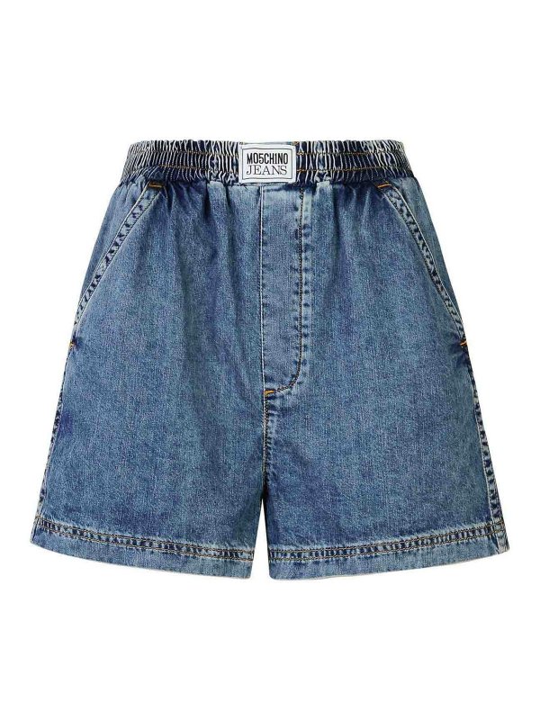 MOSCHINO JEANS: トラウザーショーツ - ショートパンツ - ブルー