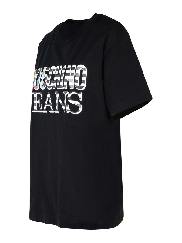 The Best Shops MOSCHINO JEANS: t-shirts - Black Cotton T-Shirt