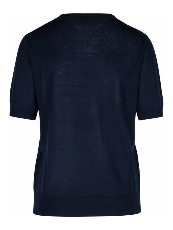 P.A.R.O.S.H.: Strickpullover mit Rundhalsausschnitt online - Rundhalspullover - Blau