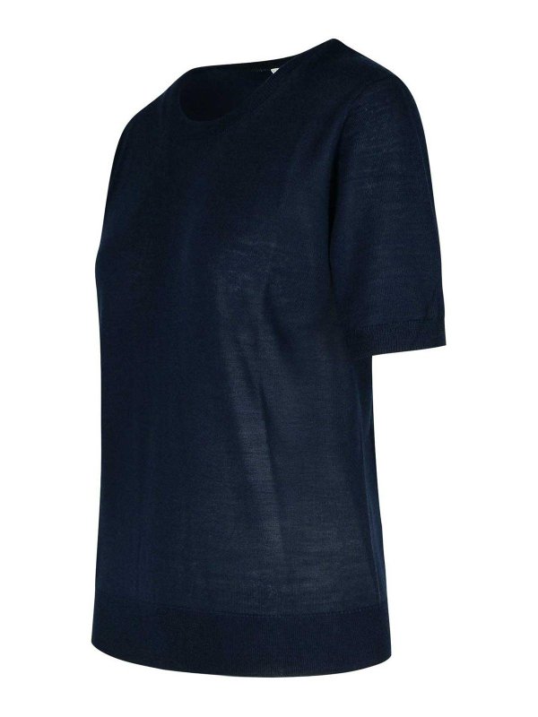 The Best Shops P.A.R.O.S.H.: Strickpullover mit Rundhalsausschnitt - Rundhalspullover - Blau