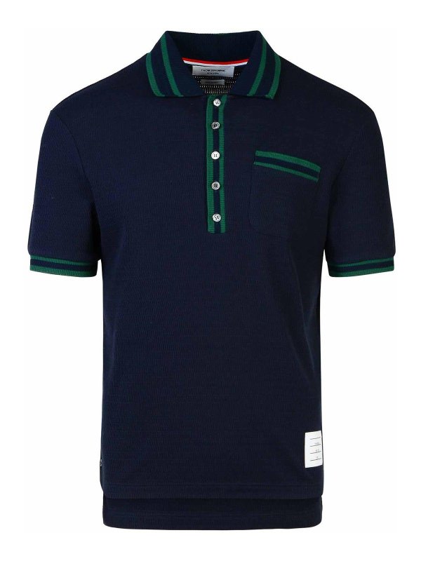 THOM BROWNE: Polos  - Polo - Bleu Foncé