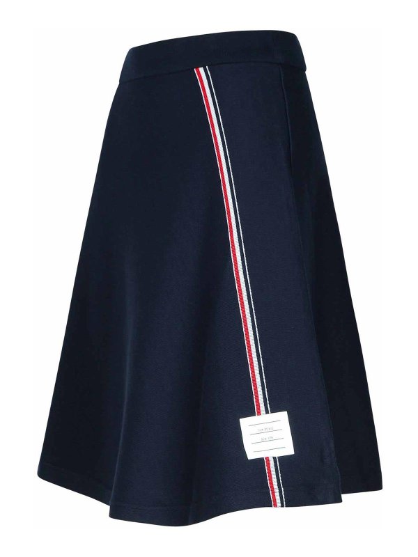 The Best Shops THOM BROWNE: ニーレングススカート＆ミディ丈 - 膝丈/ミディスカート - ダークブルー