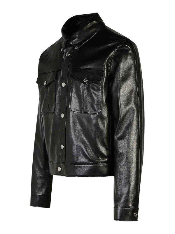 The Best Shops VERSACE: leather jacket - Black Leather Jacket