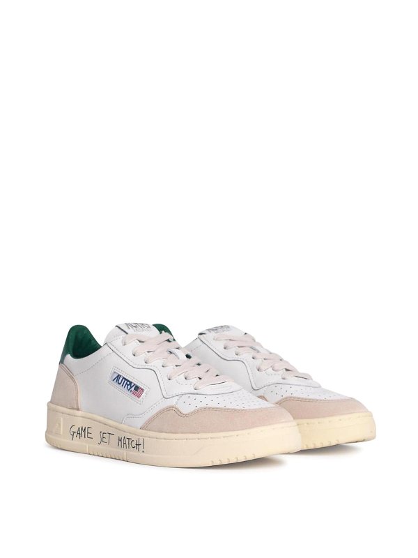 AUTRY: sneakers online - Sneaker basse in pelle bianca da medaglia