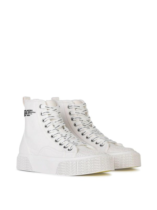 MARC JACOBS: sneakers online - Le sneakers alte in tela bianca
