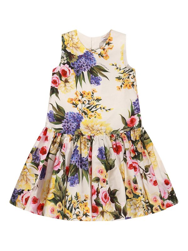 DOLCE & GABBANA: abiti al ginocchio - Vestito  in cotone multicolor