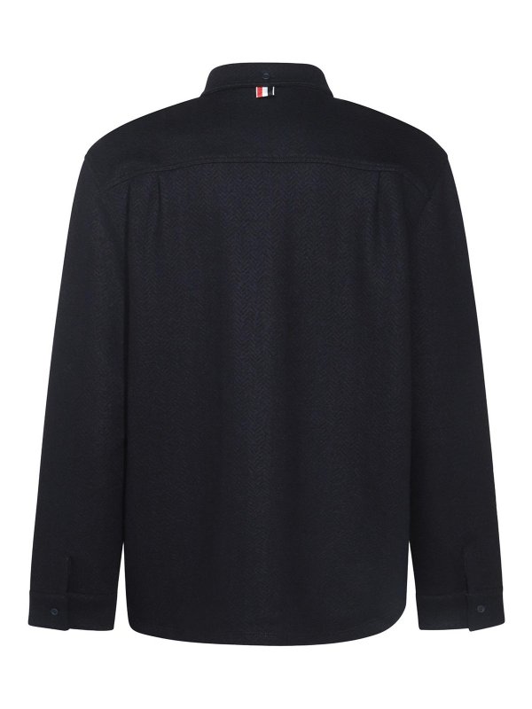 THOM BROWNE: casual jackets online - Navy Blue Cotton Casual Jacket
