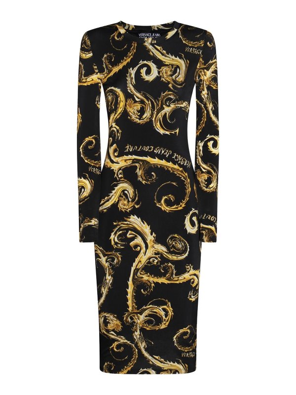 Versace Jeans Couture: ニーレングスドレス - 膝丈ドレス - 黒