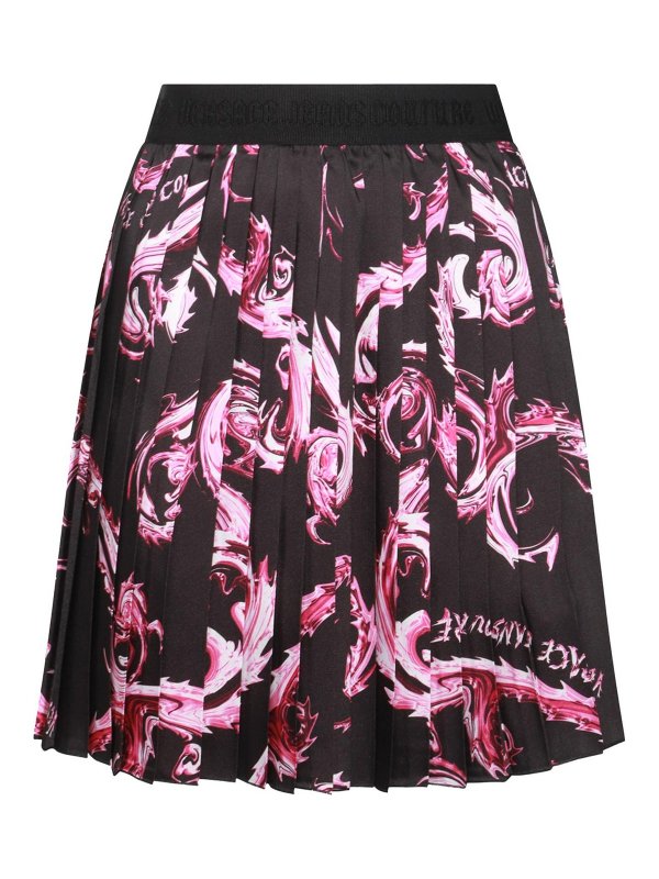Versace Jeans Couture: Knee length skirts & Midi - Black And Purple Skirt