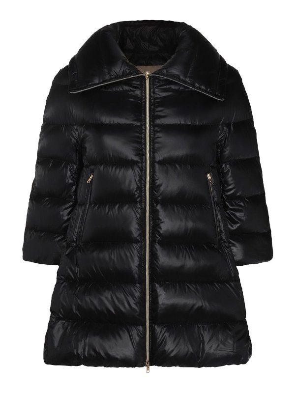 HERNO: padded jackets - Black Cleofe Down Jacket