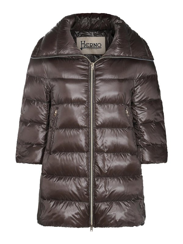 HERNO: padded jackets - Dark Grey Cleofe Down Jacket