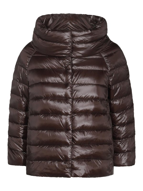 HERNO: padded jackets - Brown Sofia Down Jacket