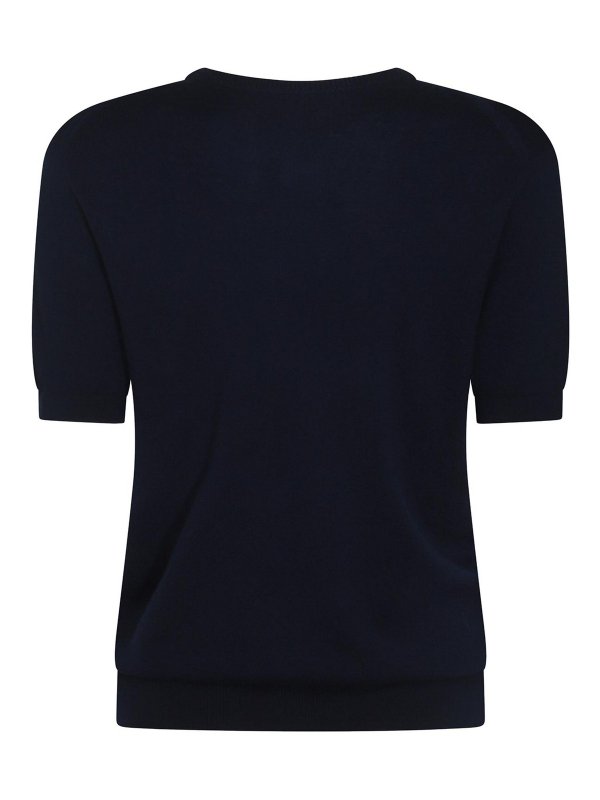 KHAITE: crew necks online - Black Wool Knitwear