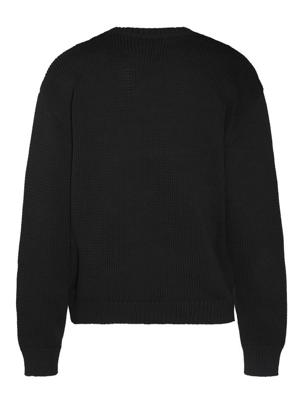 OFF-WHITE: Strickpullover mit Rundhalsausschnitt online - Rundhalspullover - Schwarz