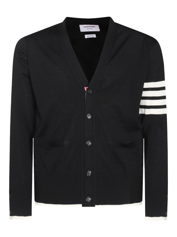 THOM BROWNE: Pull col rond - Pull Col Rond - Noir
