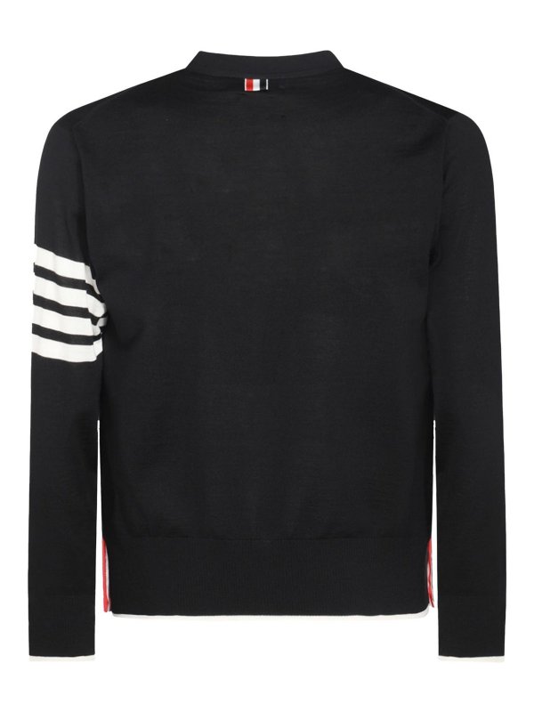 THOM BROWNE: Pull col rond online - Pull Col Rond - Noir
