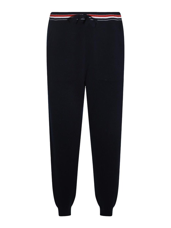 THOM BROWNE: pantaloni casual - Pantaloni di lana blu navy