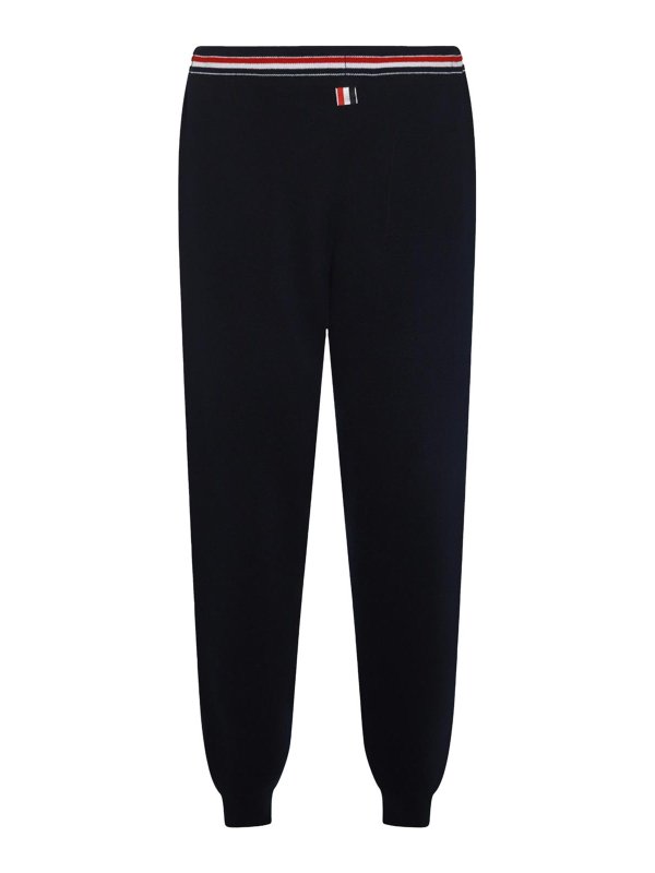 THOM BROWNE: pantaloni casual online - Pantaloni di lana blu navy