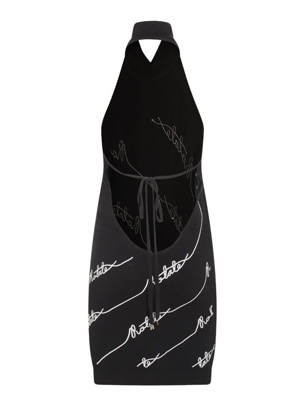 ROTATE Birger Christensen: abiti al ginocchio online - Vestito  elasticizzato in misto cotone nero